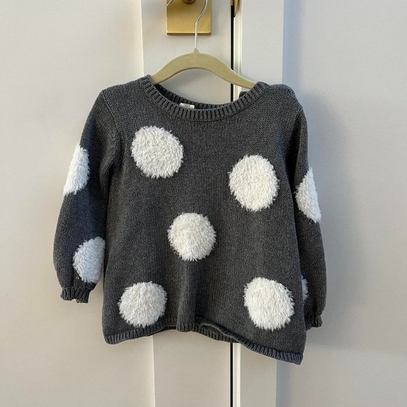 GRAY POLKADOT SWEATER - Picture 1 of 2
